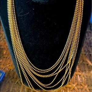 Avon Vintage Multi Strand Gold tone Bead Necklace